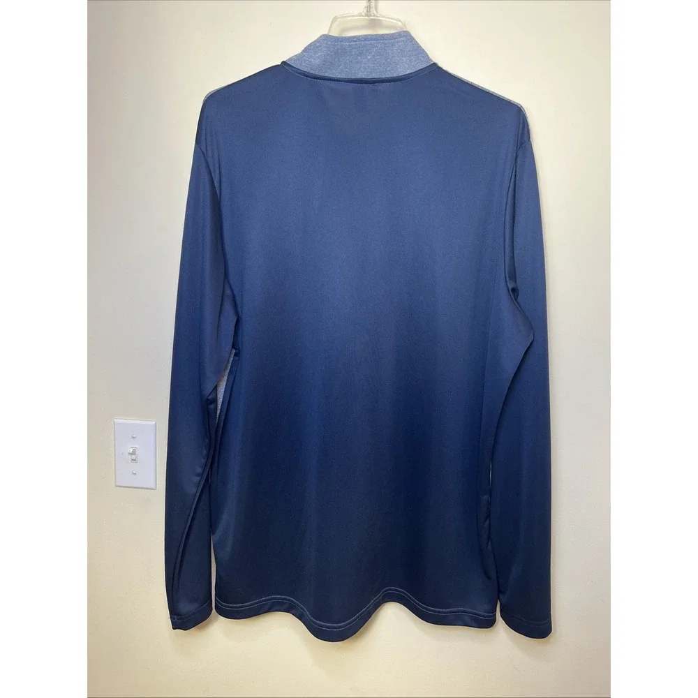 adidas Primegreen Men's XL Blue Gray 1/4 Zip Golf Pullover Performance